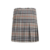 Burberry Gray Wool Mini Skirt